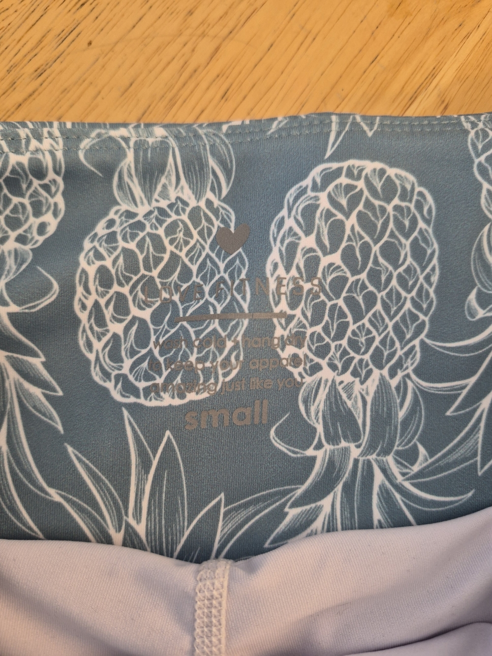 LOVE FITNESS Light Blue  Pineapple Athletic Shorts - Women's - Picture 4 of 5
